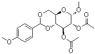 Methyl 4,6-O-[(4-methoxyphenyl)methylene]-alpha-D-glucopyranoside diacetate molecular structure (CAS 52526-77-9)