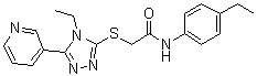 N-(4-Ethylphenyl)-2-[[4-ethyl-5-(3-pyridinyl)-4H-1,2,4-triazol-3-yl]thio]acetamide molecular structure (CAS 525582-84-7)