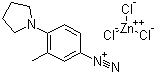 3-Methyl-4-(1-pyrrolidinyl)benzenediazonium trichlorozincate molecular structure (CAS 52572-38-0)