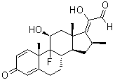 (11beta,16beta,17Z)-9-Fluoro-11,20-dihydroxy-16-methyl-3-oxopregna-1,4,17(20)-trien-21-al molecular structure (CAS 52647-06-0)