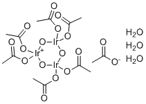 structure of CAS# 52705-52-9, Hexa(acetato)m3-oxo-tris(aquo)triiridium acetate;Iridium(III) acetate