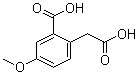 structure of CAS# 52962-25-1, 2-Carboxy-4-methoxybenzeneacetic acid;2-Carboxymethyl-5-methoxybenzoic acid; 4-Methoxyhomophthalic acid