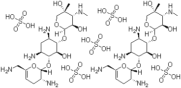 结构式 CAS# 53179-09-2, 硫酸西梭霉素; 硫酸西索米星