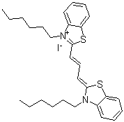 3,3'-二己基硫杂碳菁碘化物分子结构 (CAS 53213-87-9)