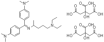 N4-[Bis[4-(dimethylamino)phenyl]methylene]-N1,N1-diethyl-1,4-pentanediamine (2-hydroxy-1,2,3-propanetricarboxylate) (1:2) molecular structure (CAS 5330-53-0)