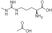 structure of CAS# 53308-83-1, N5-[Imino(methylamino)methyl]-L-ornithine monoacetate;ANO 1020; Tilarginine acetate