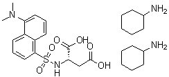 N-[[5-(二甲基氨基)-1-萘基]磺酰基]-L-天冬氨酸二(环己胺)盐分子结构 (CAS 53332-29-9)