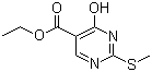 structure of CAS# 53554-29-3, Ethyl 4-hydroxy-2-methylthio-5-pyrimidinecarboxylate;1,4-Dihydro-2-(methylthio)-4-oxo-5-pyrimidine-carboxylic acid ethyl ester