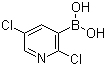 structure of CAS# 536693-97-7, 2,5-Dichloropyridine-3-boronic acid