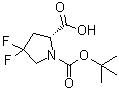 structure of CAS# 536747-87-2, (R)-1-(tert-Butoxycarbonyl)-4,4-difluoropyrrolidine-2-carboxylic acid;(2R)-4,4-Difluoropyrrolidine-1,2-dicarboxylic acid 1-tert-butyl ester