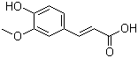 结构式 CAS# 537-98-4, 反式阿魏酸; 反式 4-羟基-3-甲氧基肉桂酸; 4-羟基-3-甲氧基苯丙烯酸