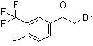 structure of CAS# 537050-14-9, 4-Fluoro-3-(trifluoromethyl)phenacyl bromide;2-Bromo-1-(4-fluoro-3-trifluoromethylphenyl)ethanone