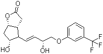 (+)-(3aR,4R,5r,6aS)-六氢-5-羟基-4-[(1E,3R)-3-羟基-4-(3-三氟甲基)苯氧基-1-丁烯基]-2H-环戊并[b]呋喃-2-酮分子结构 (CAS 53872-60-9)
