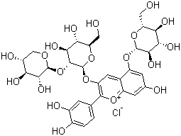 Cyanidin 3-sambubioside-5-glucoside chloride molecular structure (CAS 53925-33-0)