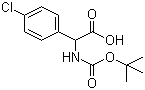结构式 CAS# 53994-85-7, N-Boc-(4'-氯苯基)甘氨酸; 叔丁氧羰基氨基-(4-氯苯基)乙酸