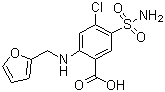 structure of CAS# 54-31-9, Furosemide;5-(Aminosulfonyl)-4-chloro-2-((2-furanylmethyl)amino)benzoic acid; 4-Chloro-N-furfuryl-5-sulfamoylanthranilic acid; 2-Furfurylamino-4-chloro-5-sulfamoylbenzoic acid