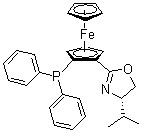 (2R)-1-[(4R)-4,5-Dihydro-4-(1-methylethyl)-2-oxazolyl]-2-(diphenylphosphino)ferrocene molecular structure (CAS 541540-70-9)