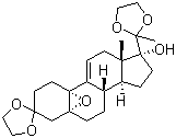(5alpha,10alpha)-5,10-Epoxy-17-hydroxy-19-norpregn-9(11)-ene-3,20-dione cyclic 3,20-bis(1,2-ethanediyl acetal) molecular structure (CAS 54201-83-1)
