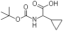 结构式 CAS# 54256-41-6, 2-(叔丁氧羰基氨基)-2-环丙基乙酸