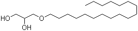 structure of CAS# 544-62-7, Batyl alcohol;DL-3-Octadecyloxy-1,2-propanediol; Glycerol 1-octadecyl ether
