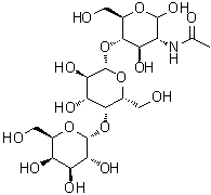 D-半乳糖基-alpha-(1→4)-D-半乳糖基-beta-(1→4)-N-乙酰基-D-葡萄糖胺分子结构 (CAS 54832-51-8)