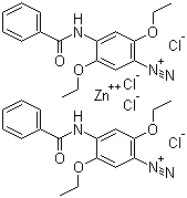 structure of CAS# 5486-84-0, Fast Blue BB Salt;Fast Blue BB hemi(zinc chloride) salt; 4-Benzoylamino-2,5-diethoxybenzenediazonium chloride hemi(zinc chloride) salt