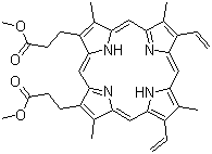structure of CAS# 5522-66-7, Protoporphyrin IX dimethyl ester;Dimethyl 8,13-divinyl-3,7,12,17-tetramethyl-21H,23H-porphine-2,18-dipropionate