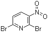 2,6-二溴-3-硝基吡啶分子结构 (CAS 55304-80-8)