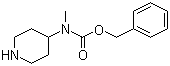 structure of CAS# 553672-39-2, Benzyl N-methyl-N-(4-piperidinyl)carbamate;Methyl-4-piperidinylcarbamic acid phenylmethyl ester