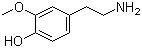 3-Methoxy-4-hydroxyphenethylamine molecular structure (CAS 554-52-9)