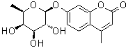 结构式 CAS# 55487-93-9, 7-[(6-脱氧-beta-D-吡喃半乳糖基)氧基]-4-甲基-2H-1-苯并吡喃-2-酮