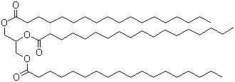 structure of CAS# 555-43-1, Glycerol tristearate;1,2,3-Propanetriyl trioctadecanoate; Tristearin; GTS; Hydrogenated tallow; Hardened tallow