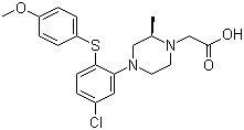 (2R)-4-[5-Chloro-2-[(4-methoxyphenyl)thio]phenyl]-2-methyl-1-piperazineacetic acid molecular structure (CAS 556113-62-3)