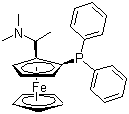 结构式 CAS# 55650-58-3, (S)-(+)-N,N-二甲基-1-(2-二苯膦基)二茂铁乙胺