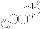 结构式 CAS# 5571-36-8, 3-缩酮; 环-3-(1,2-亚乙基缩醛)-雌甾-5(10),9(11)-二烯-3,17-二酮