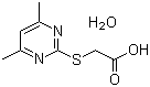 结构式 CAS# 55749-30-9, 2-(羧基甲基硫代)-4,6-二甲基嘧啶一水合物