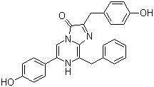 structure of CAS# 55779-48-1, Coelenteramine;2-[(4-Hydroxyphenyl)methyl]-6-(4-hydroxyphenyl)-8-(phenylmethyl)-imdazo[1,2-a]pyrazin-3-(7H)-one; 8-Benzyl-2-(4-hydroxybenzyl)-6-(4-hydroxyphenyl)imidazo[1,2-a]pyrazin-3(7H)-one; Coelenterazine
