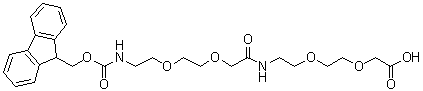 10-Oxo-5,8,14,17-tetraoxa-2,11-diazanonadecanedioic acid 1-(9H-fluoren-9-ylmethyl) ester molecular structure (CAS 560088-89-3)
