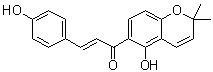 structure of CAS# 56083-03-5, 4-Hydroxylonchocarpin;(2E)-1-(5-Hydroxy-2,2-dimethyl-2H-1-benzopyran-6-yl)-3-(4-hydroxyphenyl)-2-propen-1-one