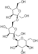 O-beta-D-呋喃果糖基-(2→6)-beta-D-呋喃果糖基 alpha-D-吡喃葡萄糖苷分子结构 (CAS 562-68-5)