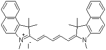 结构式 CAS# 56289-64-6, 1,1',3,3,3',3'-六甲基-4,5,4',5'-二苯并吲哚二碳菁碘化物