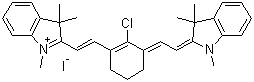 2-[2-[2-Chloro-3-[(1,3-dihydro-1,3,3-trimethyl-2H-indol-2-ylidene)ethylidene]-1-cyclopenten-1-yl]ethenyl]-1,3,3-trimethylindolium iodide molecular structure (CAS 56289-67-9)
