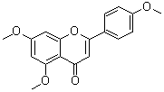 structure of CAS# 5631-70-9, Tri-O-methylapigenin;5,7,4'-Trimethoxyapigenin; 5,7,4'-Trimethoxyflavone; 5,7-Dimethoxy-2-(4-methoxyphenyl)chromone; 5,7-Dimethoxy-4-oxo-2-(4-methoxyphenyl)-4H-1-benzopyran; Apigenin trimethyl ether