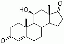 structure of CAS# 564-33-0, 11b-Hydroxyandrost-4-ene-3,17-dione;11-Hydroxy-10,13-dimethyl-2,6,7,8,9,11,12,14,15,16-decahydro-1H-cyclopenta[a]phenanthrene-3,17-dione
