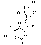 3',5'-二-O-乙酰基-2'-脱氧-2'-氟-5-碘尿苷分子结构 (CAS 565226-18-8)