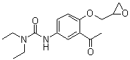 N'-[3-乙酰基-4-(环氧乙烷基甲氧基)苯基]-N,N-二乙基脲分子结构 (CAS 56980-98-4)