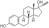 structure of CAS# 57-63-6, Ethynyl estradiol;17a-Ethynyl-1,3,5(10)-estratriene-3,17b-diol