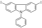 structure of CAS# 57103-21-6, 3,6-Diiodo-9-phenylcarbazole;3,6-Diiodo-9-phenyl-9H-carbazole
