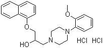 structure of CAS# 57149-07-2, Naftopidil dihydrochloride;4-(2-Methoxyphenyl)-alpha-[(1-naphthalenyloxy)methyl]-1-piperazineethanol dihydrochloride