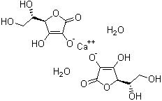 Calcium ascorbate dihydrate molecular structure (CAS 5743-28-2)
